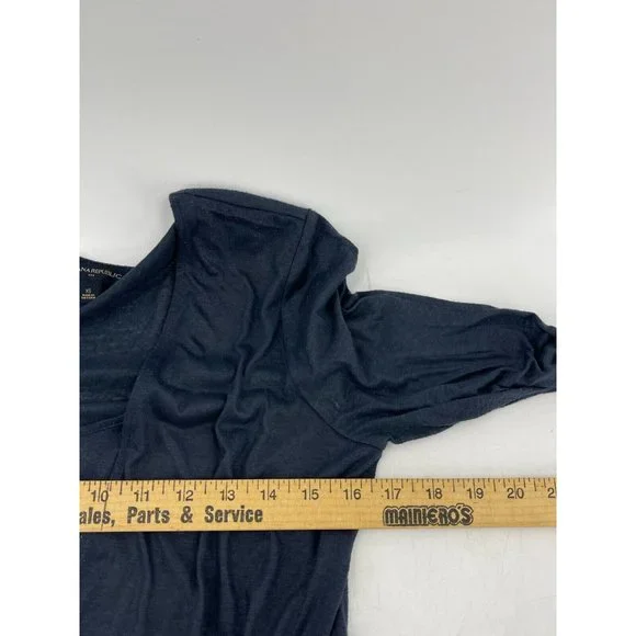 Banana Republic Women's Navy Blue Long Sleeve Wrap Top Shirt Size XS - Picture 8 of 10